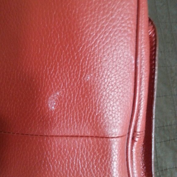 Banana Republic Leather Pebble Hand Bag Top Handle  Purse Red Grain Women - Picture 14 of 15